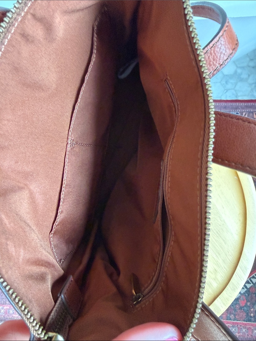 Fossil Rust Brown Leather Backpack Tote - Picture 3 of 7